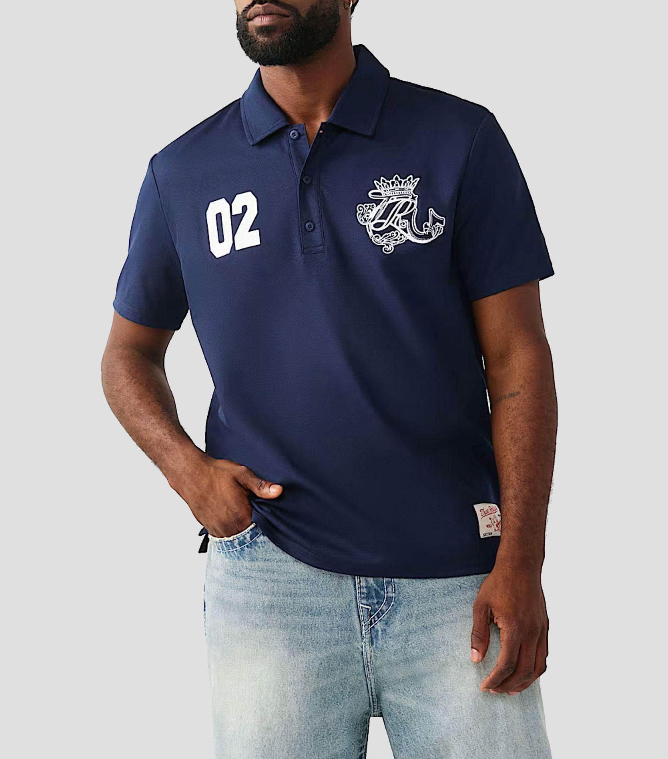 Playera Tipo Polo Manga Corta Estampada Hombre